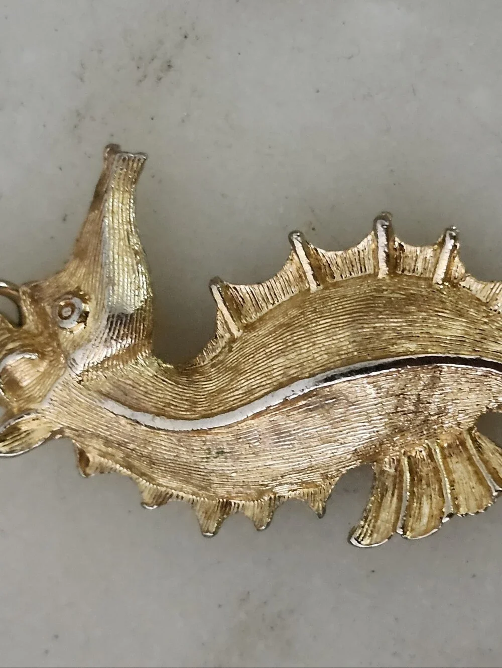Gold Tone Seahorse Pendant